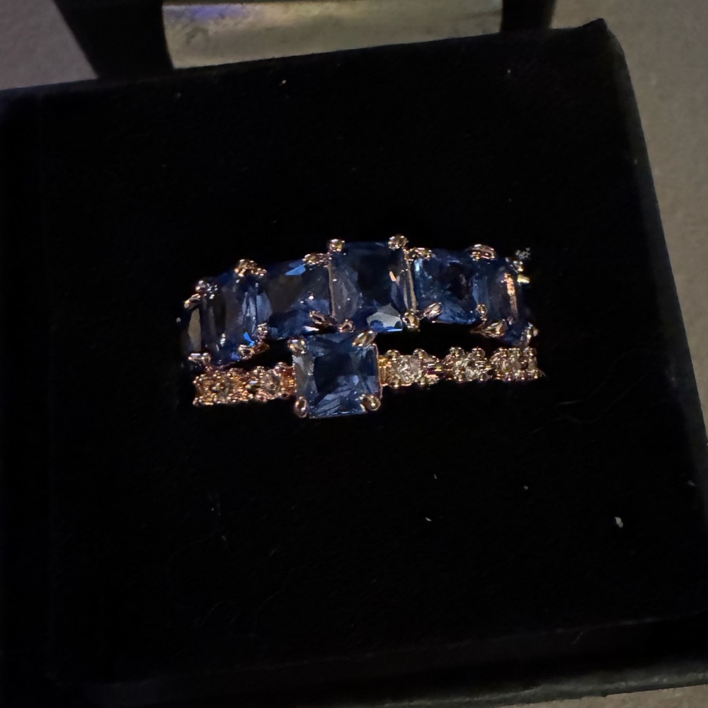 lab created blue topaz ring